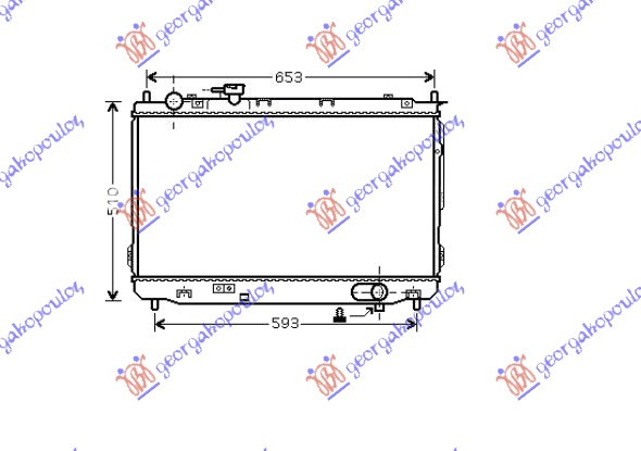 Radiator për motor 1,6-1,8 i-16V (43x67x26)