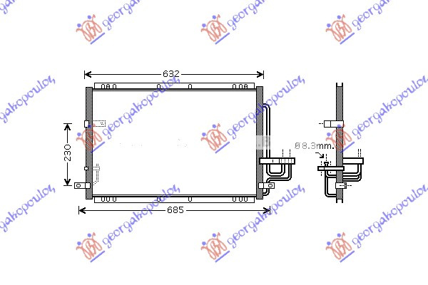 Radiator i kondicionerit 1.6-1.8-2.0i 16V (59x38,3x18)