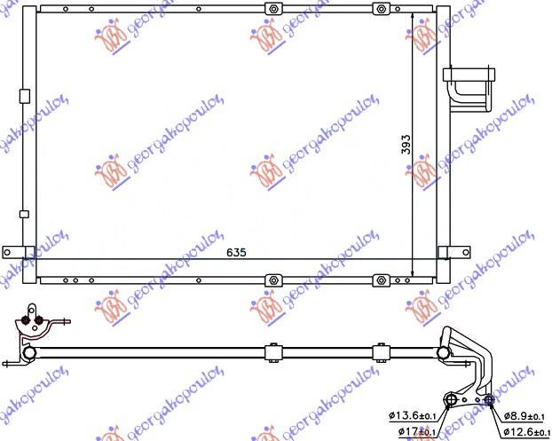 Radiator i kondicionerit 2.0 CRDi (59x38,3x18)