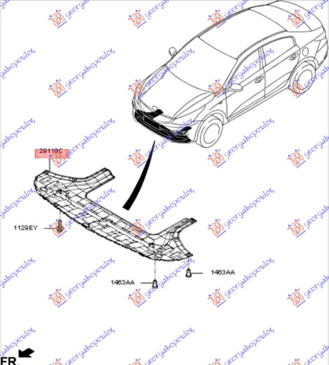 Mbrojtje/kapak nën motor