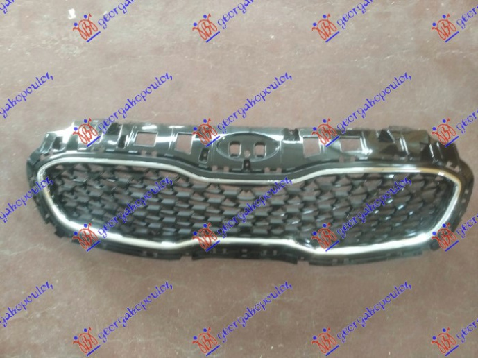Maskë pvc/grilë me ngjyrë të zezë me shirit krom