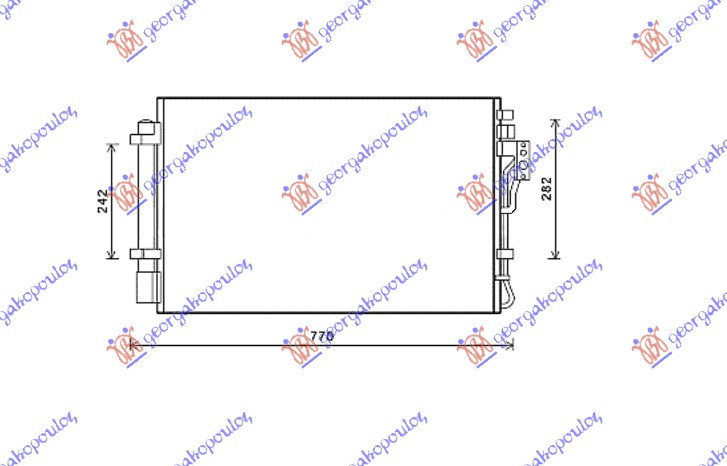 Radiator i kondicionerit 2.4 benzinë (66.5x42.5)