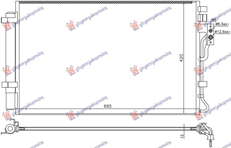 Radiator i kondicionerit 2.4 dizel (695x420x12)