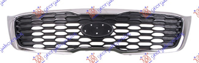 Maskë pvc/grilë me ngjyrë të zezë me shirit krom
