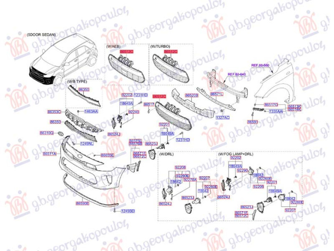 Grilë qendrore parakolpi i përparëm i poshtëm (Origjinal)
