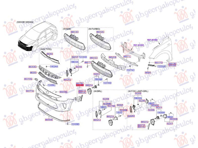 Grilë në parakolpin e përparme e brendshme (Thithës ajri) (Origjinal)