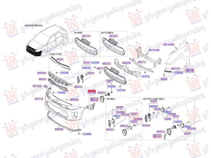 Grilë në parakolpin e përparme e brendshme (Thithës ajri) (Origjinal)
