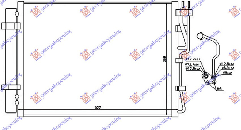 Radiator i kondicionerit 1.4-1.6 CRDi (48,5x36,7)
