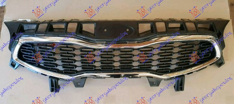 Maskë pvc/grilë pa me shkëlqim me ngjyrë të zezë me kornizë krom (Origjinal)