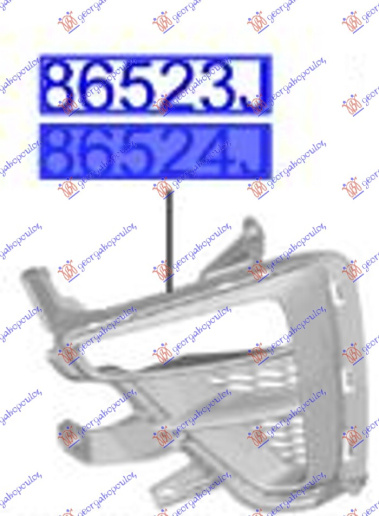 Grilë në parakolpin e përparme pa shkëlqim me ngjyrë të zezë (me hapje përDritë për mjegull) (Origjinal)