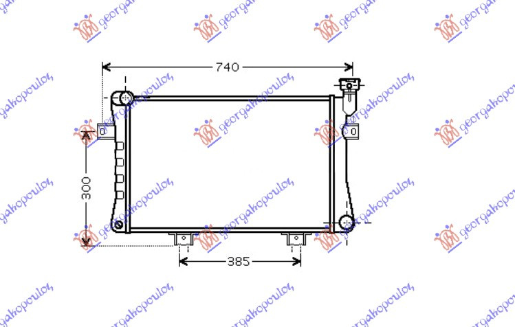 Radiator për motor 1.7I me/pa kondicioner (62.5x32x3.2)