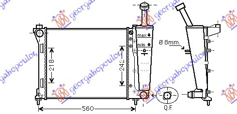Radiator për motor 1.2i-8V (me/pa kondicioner) (48x39.2)