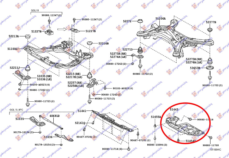Mbrojtje/kapak nën motor