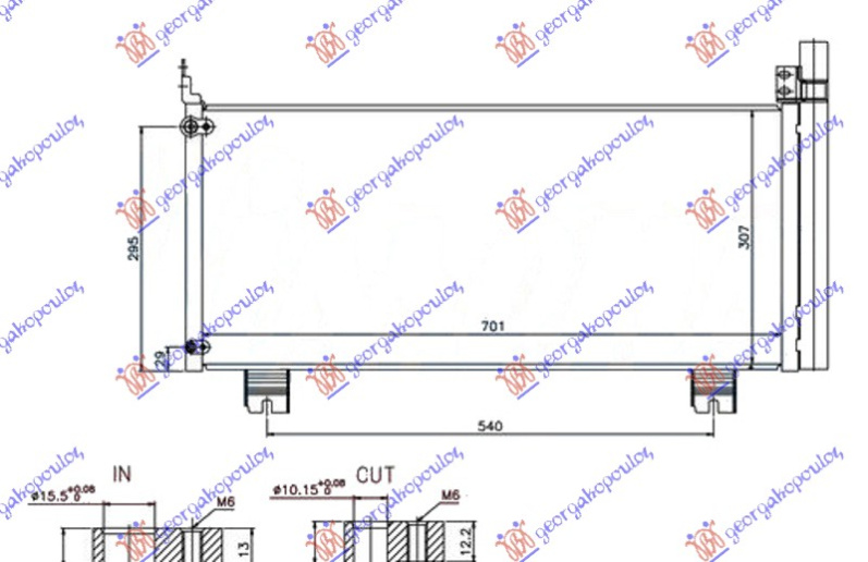 Radiator i kondicionerit RX 450) 3.5i-24V hibrid (70x31)