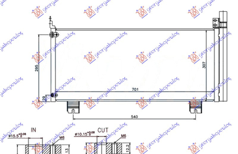 Radiator i kondicionerit RX 450) 3.5i-24V hibrid (70x31)