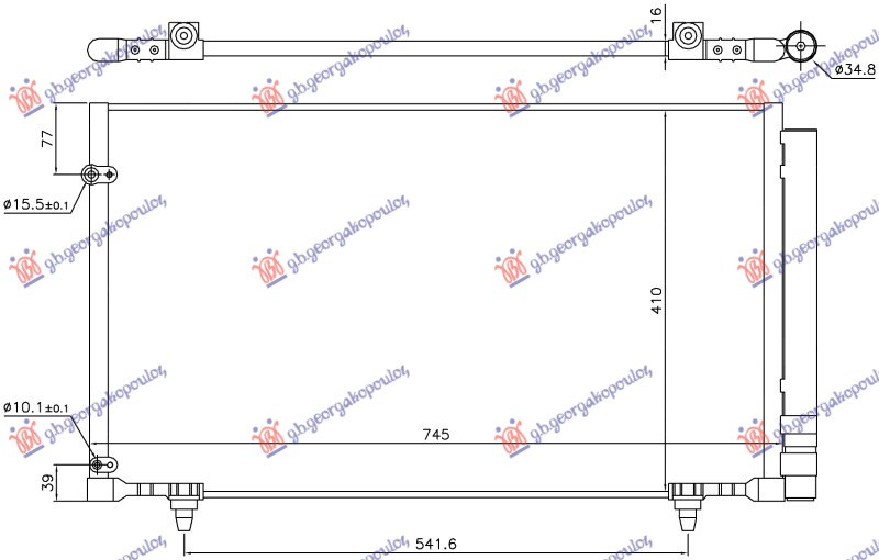Radiator i kondicionerit 3.5 benzinë (745x410x16)
