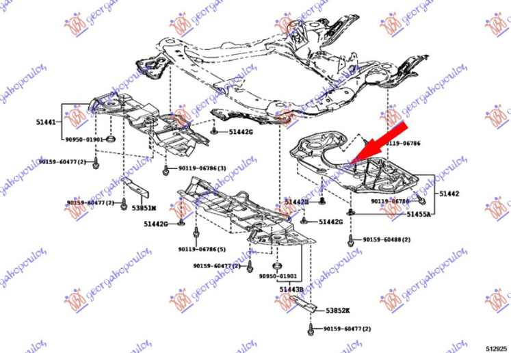 Mbrojtje/kapak nën motor (plastik)