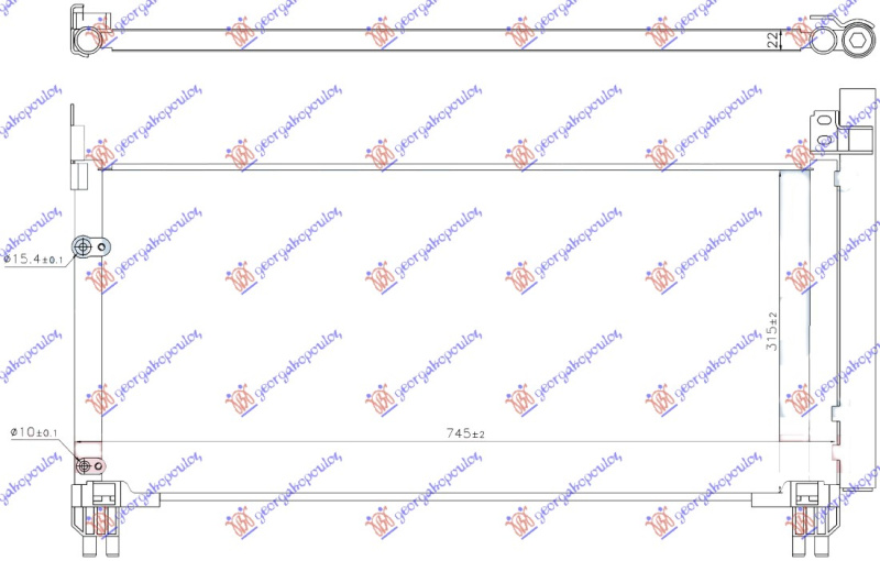 Radiator për kondicioner 3.5 (450H) benzinë/hibrid (695x315) (KOYO)
