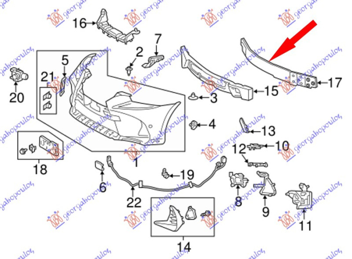 Shinë/bazë për parakolpin e përparmë