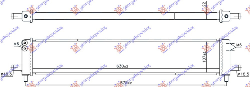 Radiator shtesë për motor 2.5 hibrid (Nx300H) (600x75x22) (KOYO)