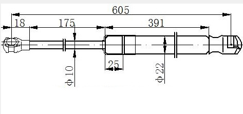 Amortizues (një) për derën e bagazhit (605L-675N)