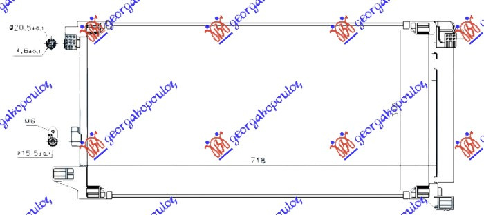 Radiator për kondicioner 2.0 benzinë (718x341) (KOYO)