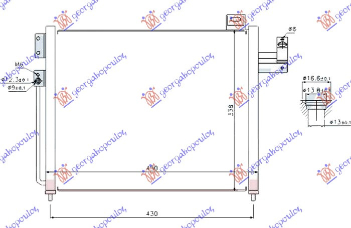 Radiator i kondicionerit 2,0 TD dizel (450x340x16)