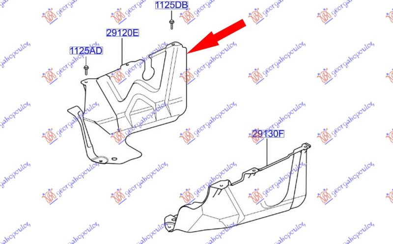 Mbrojtje/kapak nën motor 1.3 cc
