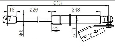 Amortizues (një) për derën e bagazhit 5 dyer (613L-375N)