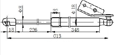 Amortizues (një) për derën e bagazhit 5 dyer (613L-375N)