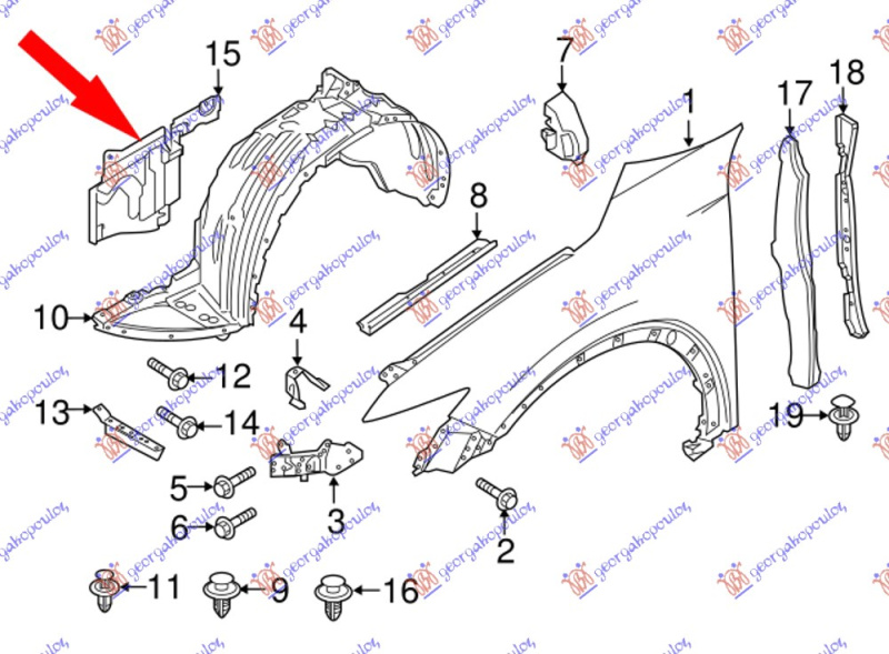 Mbrojtje/kapak nën motor (plastik)