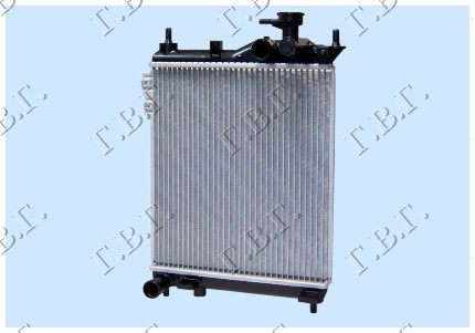 Radiator për motor 1.1-1.3 benzinë (me/pa kondicioner) (370x320) (FAN 21.5cm)