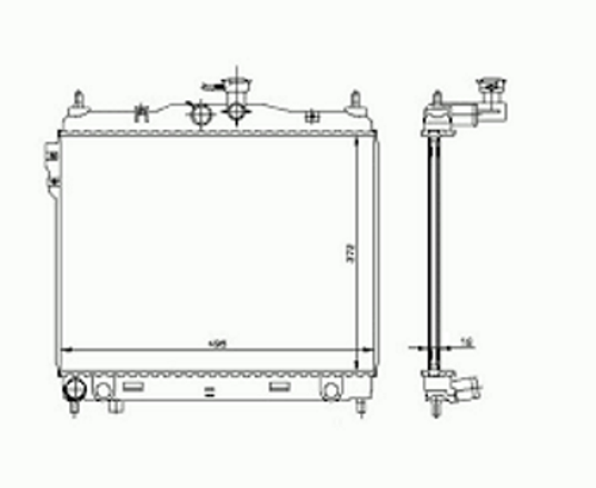 Radiator për motor 1.6CC (me/pa kondicioner) (50x38) (Ventilator 33cm