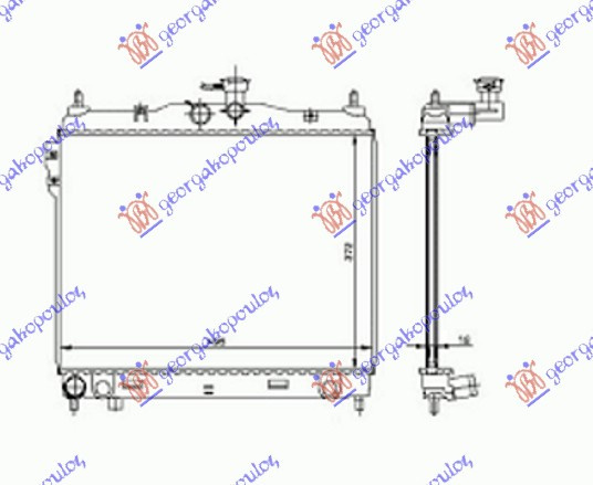 Radiator për motor 1.6CC (me/pa kondicioner) (50x38) (Ventilator 33cm