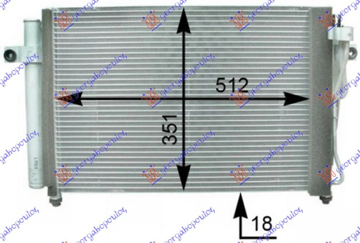 Radiator i kondicionerit 1,1-1.3i16i12V (50.3x35)