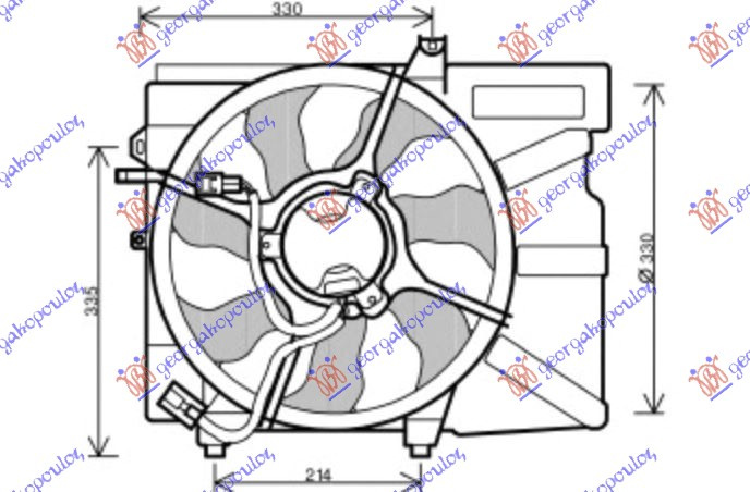 Ventilator komplet benzinë (me/pa kondicioner) (mbajtës i poshtëm 215mm)