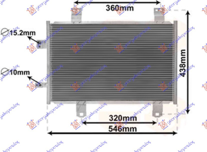 Radiator i kondicionerit 1.5 D dizel (550x350x12)