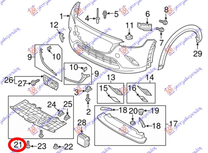 Mbrojtje/kapak nën motor (plastik)