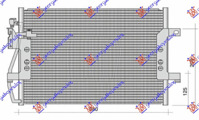 Radiator i kondicionerit 1.6-1.9 benzinë - 1.7 CDI dizel (578x376x16)