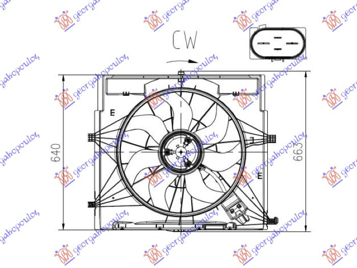 Ventilator komplet 2.2 dizel (500mm) (4 pinë)