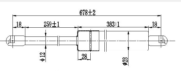 Amortizues (një) për derën e bagazhit (678L-1060N)