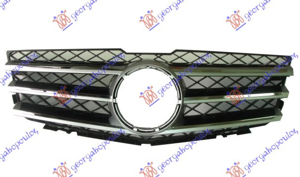 Maskë pvc/grilë krom/e argjendtë-me ngjyrë të zezë (sport)