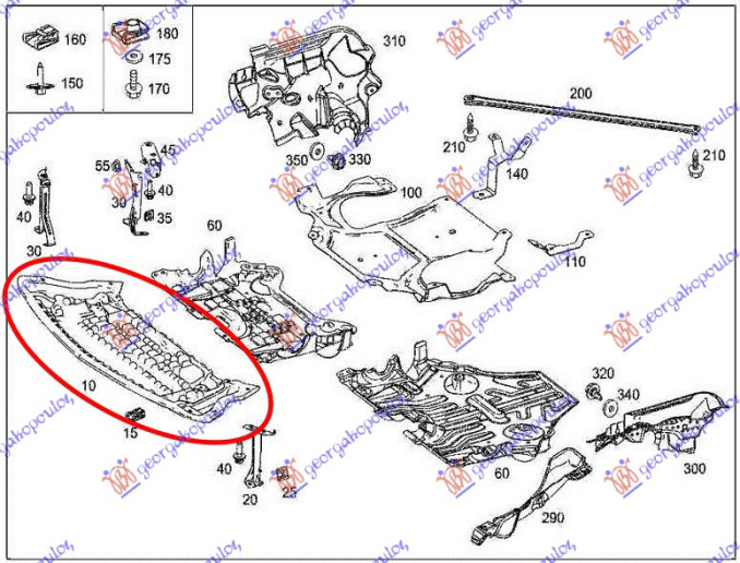 Mbrojtje/kapak nën motor pjesa e përparme