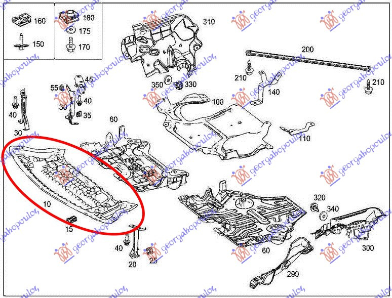 Mbrojtje/kapak nën motor pjesa e përparme