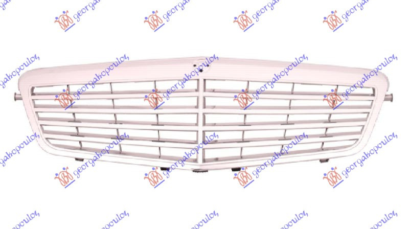 Maskë pvc/grilë krom/e argjendtë (elegance)