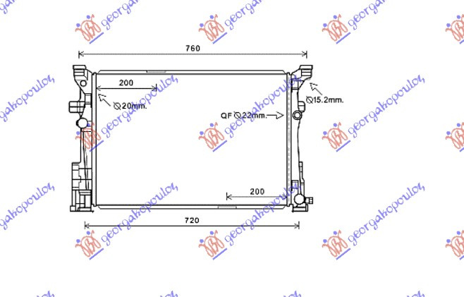 Radiator për motor benzinë/dizel (marsh automatik) (640x430x26)