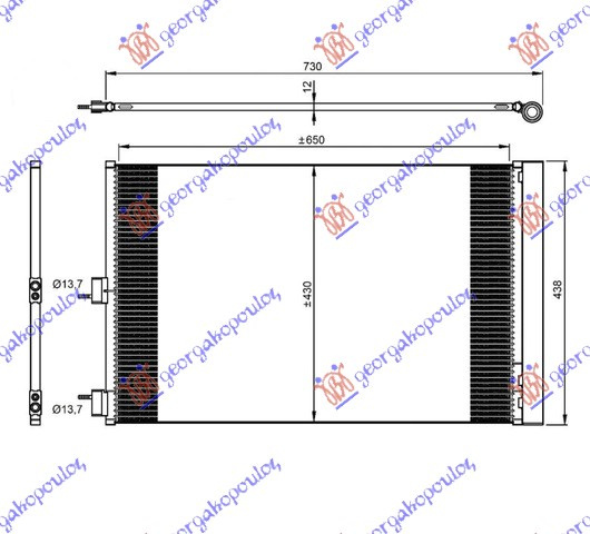 Radiator i kondicionerit CLA 45 AMG (65x43x12)