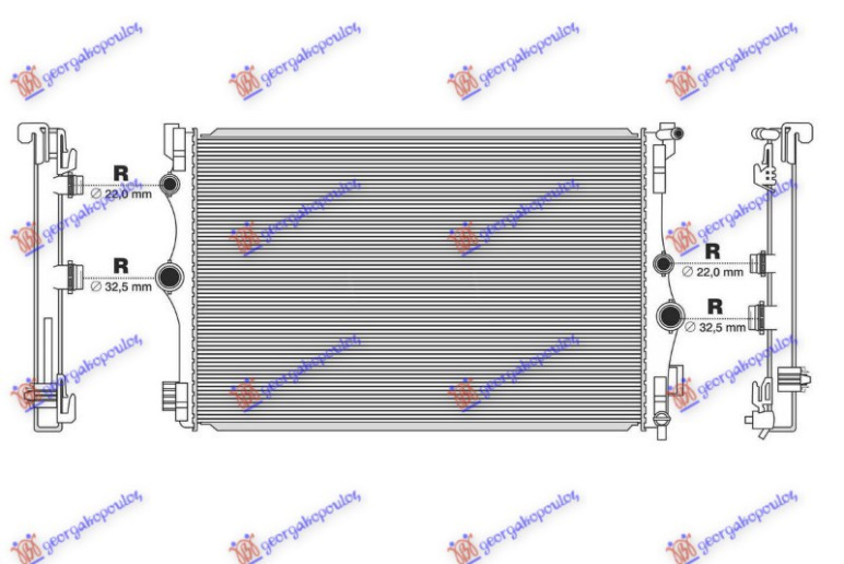 Radiator për motor 1.3-2.0 benzinë - 1.5-2.0 dizel (marsh manual) (663x433)