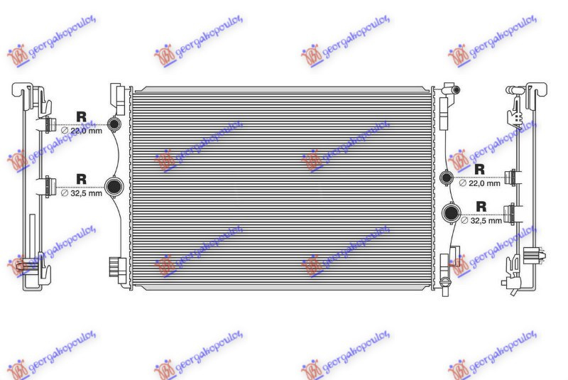 Radiator për motor 1.3-2.0 benzinë - 1.5-2.0 dizel (marsh manual) (663x433)