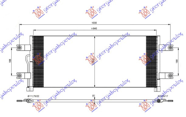 Radiator i kondicionerit dizel (85x35x16)